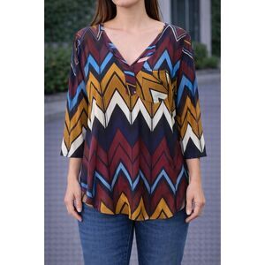 Eden & Olivia Semi-sheer 3/4 Sleeve Top S